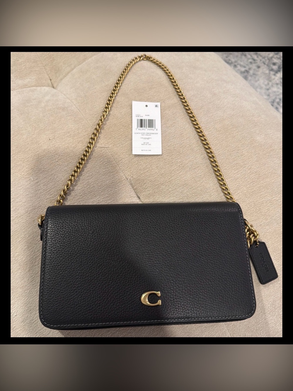 Coach Mila Crossbody Leather Black with Brass Hardware NWT